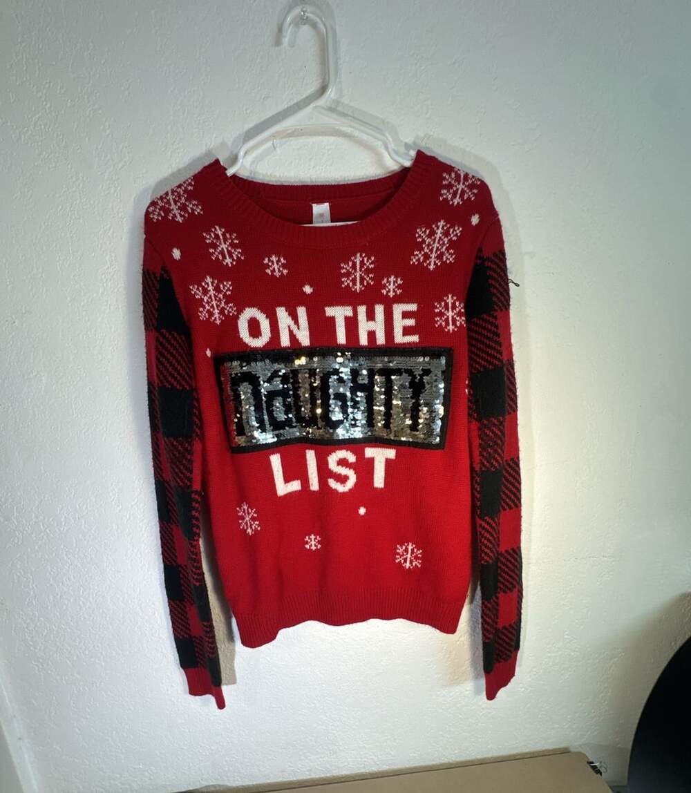 No Boundaries Ugly Christmas Sweater Size L (11-13) Red